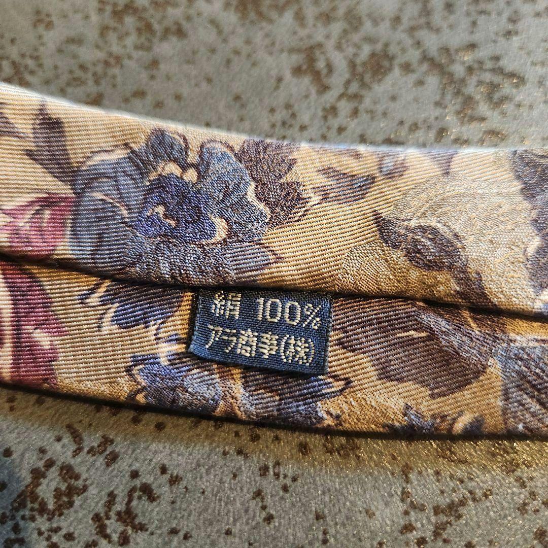Burberry's 花柄 ネクタイ バーバリー 派手 美品 人気 ベージュ