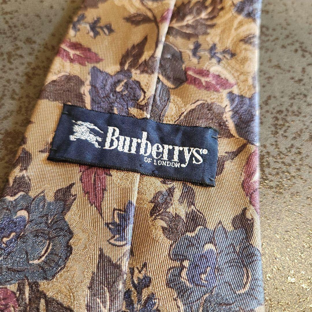 Burberry's 花柄 ネクタイ バーバリー 派手 美品 人気 ベージュ