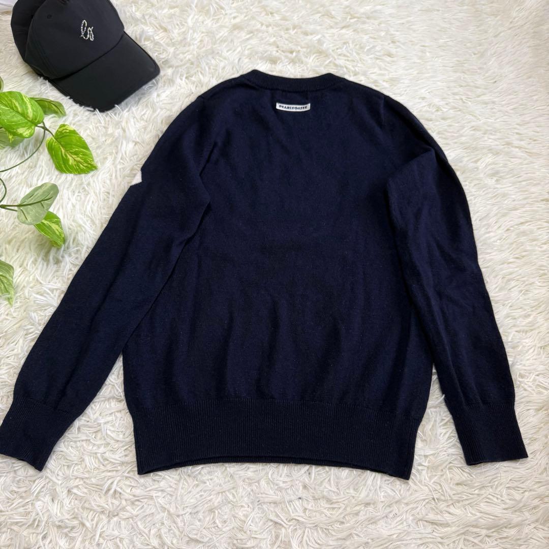 【パーリーゲイツ】美品 ニットセーター カシミヤ混 ネイビー 1 レディース