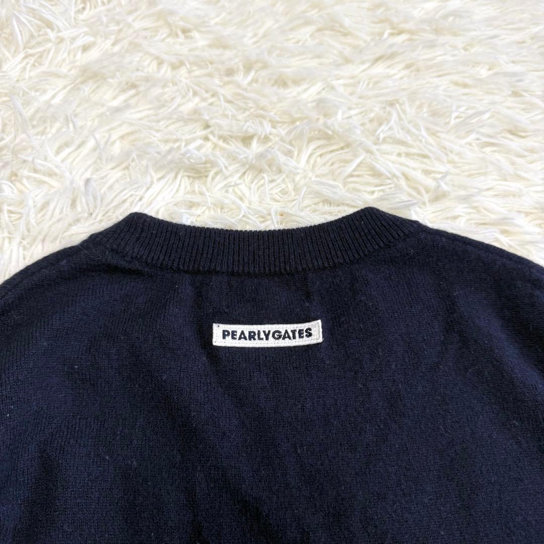 【パーリーゲイツ】美品 ニットセーター カシミヤ混 ネイビー 1 レディース