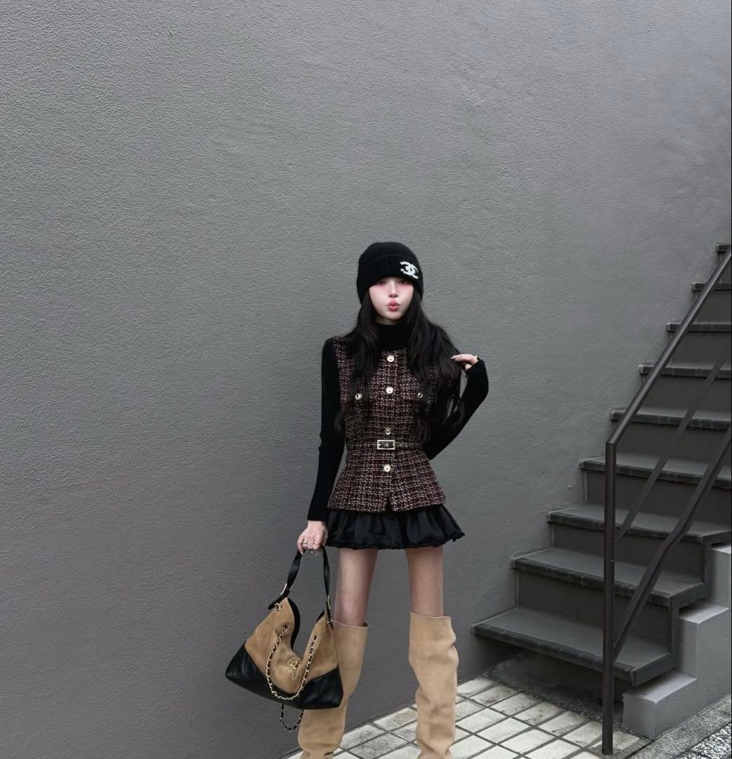 ZARA ベルト付きテクスチャーベスト　XS