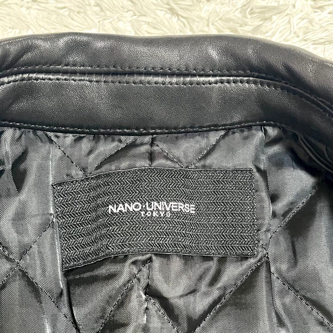 ✨美品✨ナノユニバース レザージャケット ライダース 羊革 サーモライト