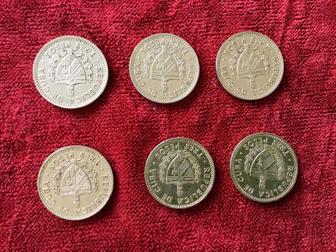 記念 8キューバ 貨幣 1992年 チェゲバラ3ペソ　キューバ6枚
