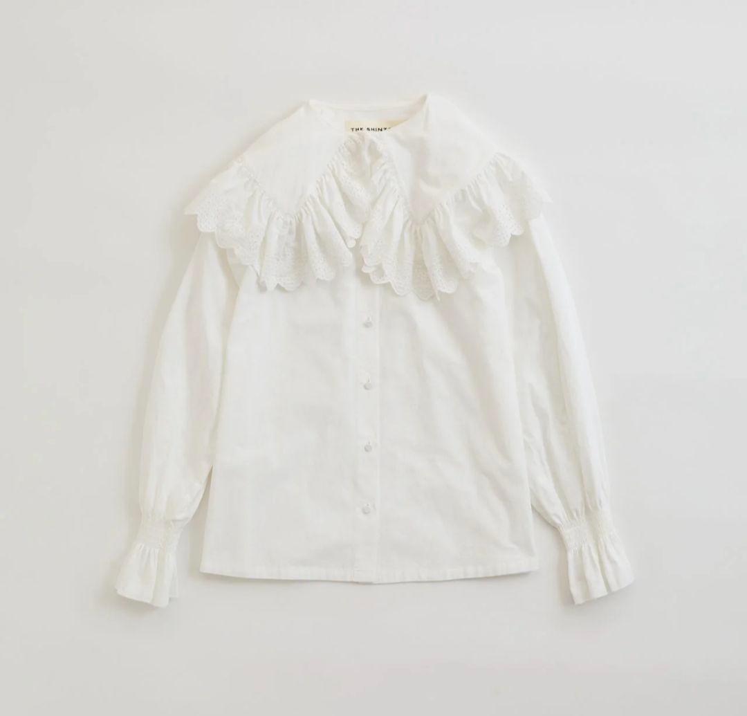 SHINZONE シンゾーン LACE COLLAR BLOUSE WHITE