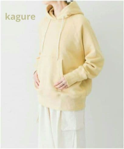 ご予約＊kagure スウェットフーデットプルオーバー パーカー BUTTER