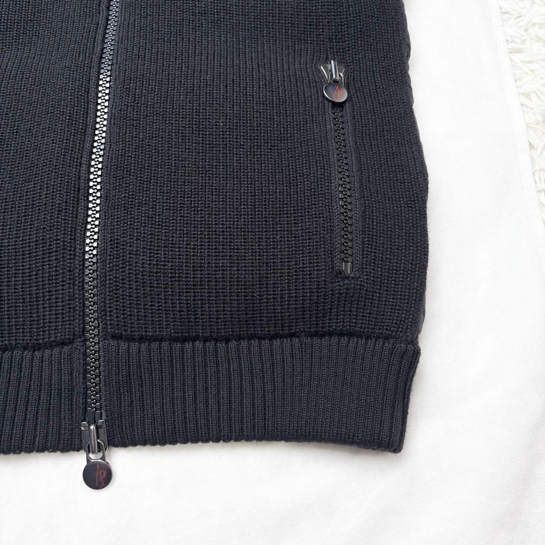 MONCLER ハイブリッド ダウンベスト ジレ ニット フード 男女兼用 黒