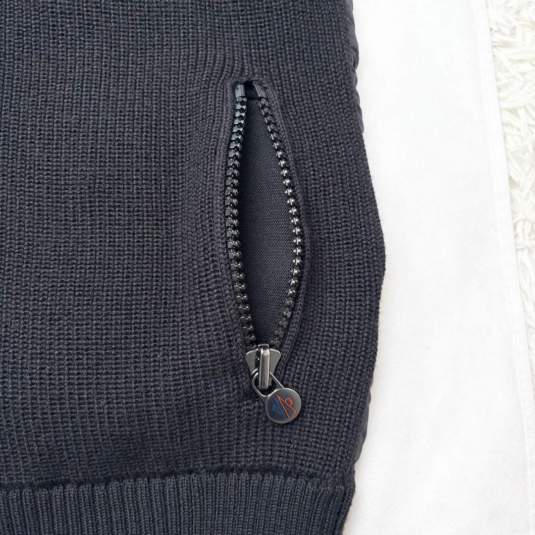 MONCLER ハイブリッド ダウンベスト ジレ ニット フード 男女兼用 黒