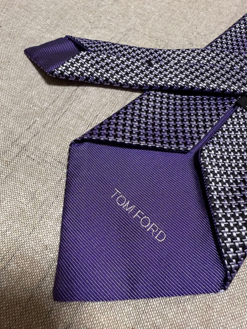 【新品】TOM FORD／トムフォード／ハウンドトゥース／ジャガードタイ／千鳥柄