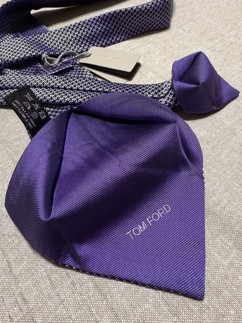 【新品】TOM FORD／トムフォード／ハウンドトゥース／ジャガードタイ／千鳥柄