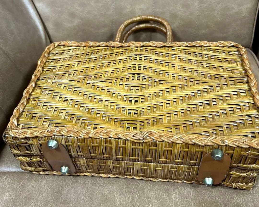 ★希少ビンテージ　昭和レトロ　ピクニックバスケット　トランク　インテリア