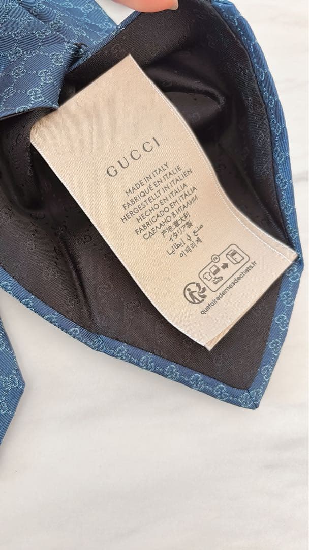 【美品】GUCCI グッチ ネクタイ 青