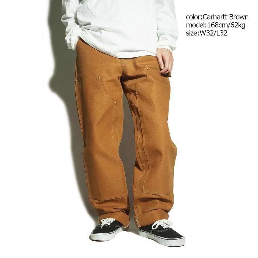 ★米国製本物W36*L32CARHARTTダブルニーB01ブラウン★ラスト！
