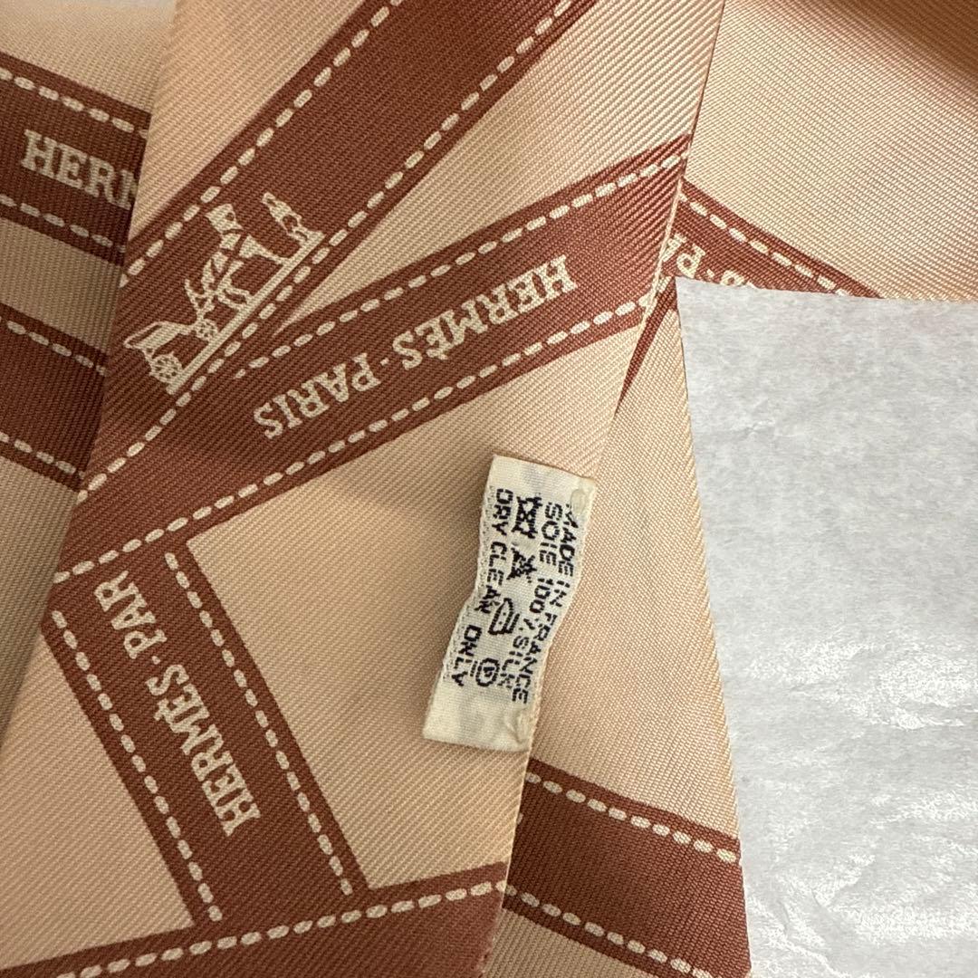 HERMES　エルメス　ボルデュックリボン　ツイリー　スカーフ　シルク