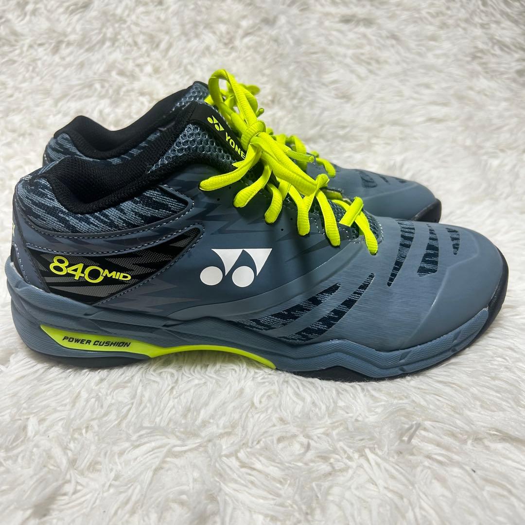 YONEX 840MID バドミントンシューズ グレー/ライム 26cm
