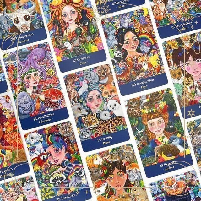 【正規品オラクルカード】鮮やかな色調が美しい✨女神の守護者と動物たちのデッキ