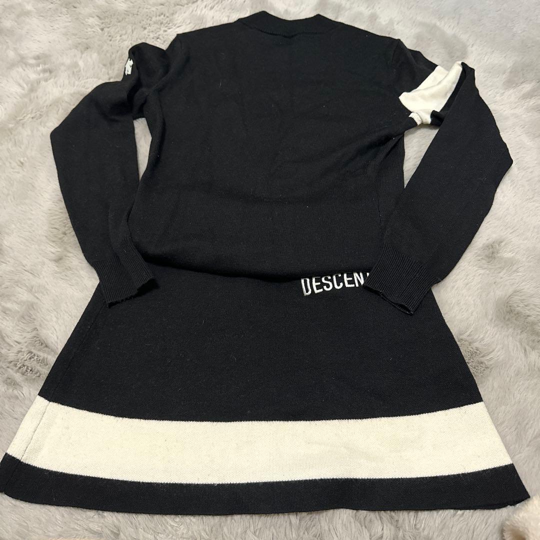 DESCENTE ニットセットアップ　 ブラック/ホワイト