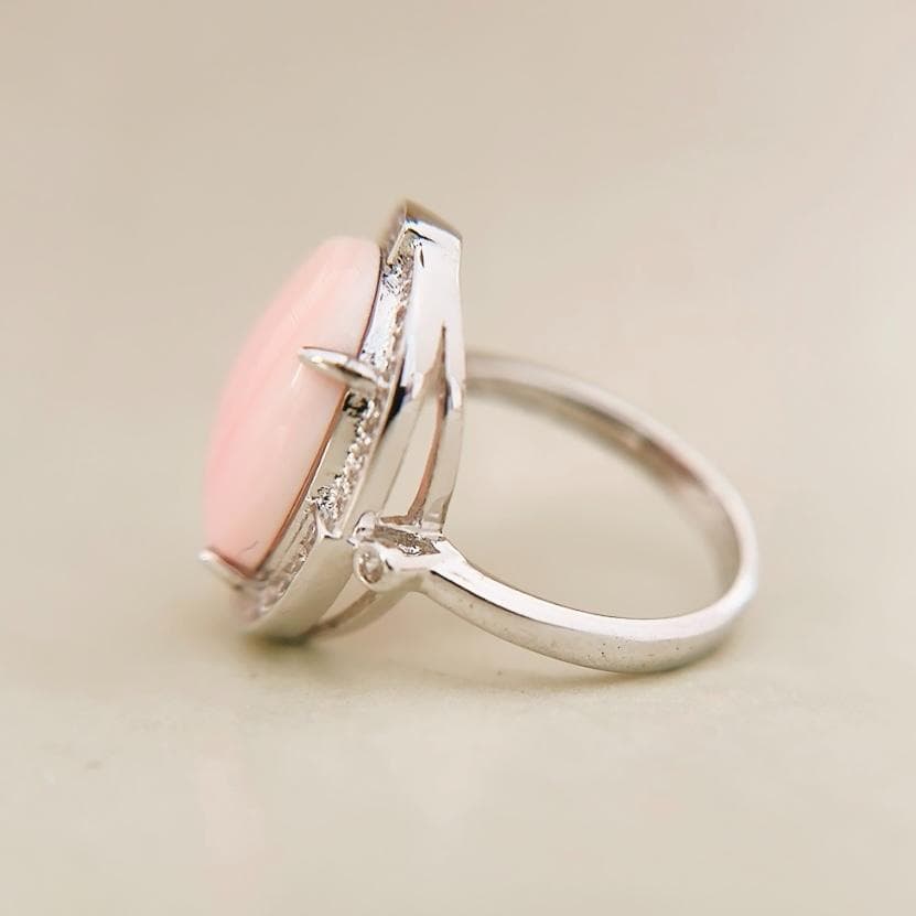 (˶'ᵕ'˶)⸝♡ SV925 ピンク コンクシェル シルバーリング 美品