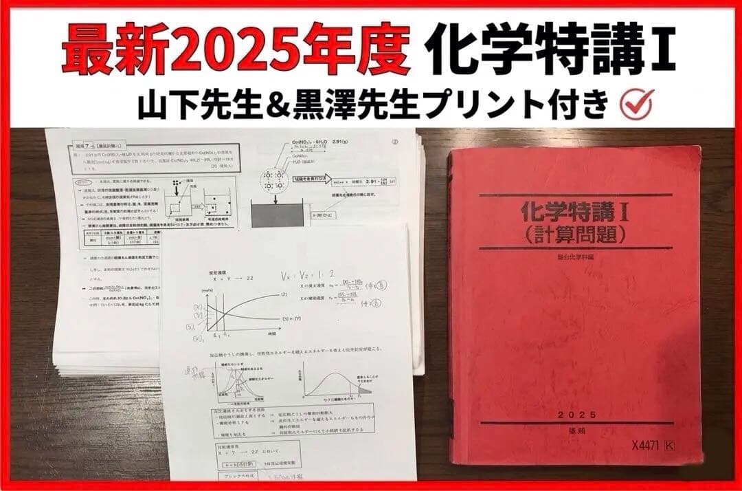 【最新2025年度】駿台化学特講I (計算問題) 黒澤&山下先生プリント付