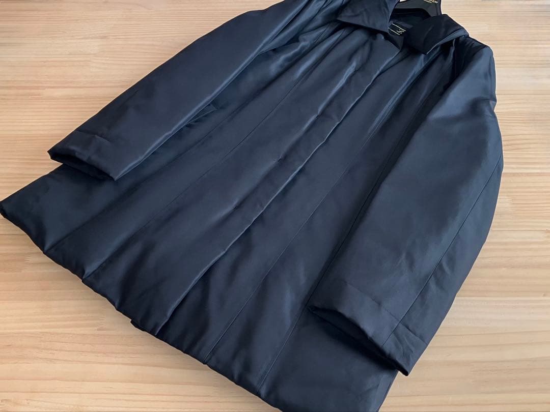 Leilian レリアン シルク ダウンフェザー ブラック シンプルコート