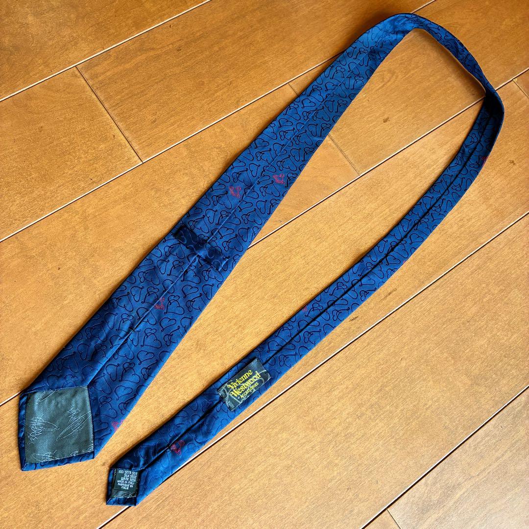 【美品】ヴィヴィアンウェストウッド オーブロゴ ハート シルクネクタイ