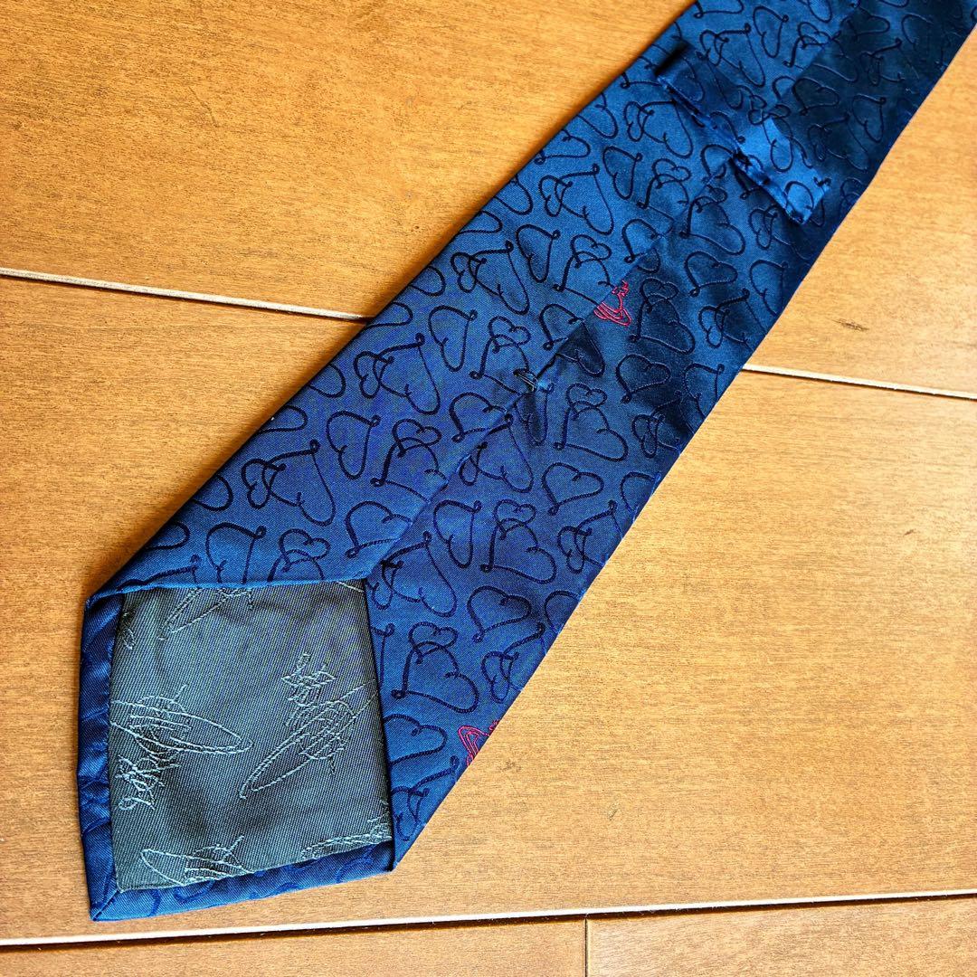 【美品】ヴィヴィアンウェストウッド オーブロゴ ハート シルクネクタイ