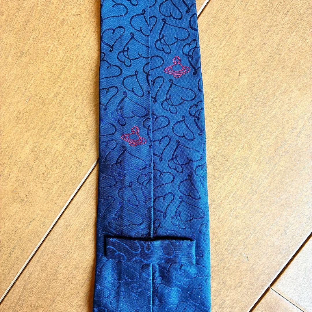 【美品】ヴィヴィアンウェストウッド オーブロゴ ハート シルクネクタイ