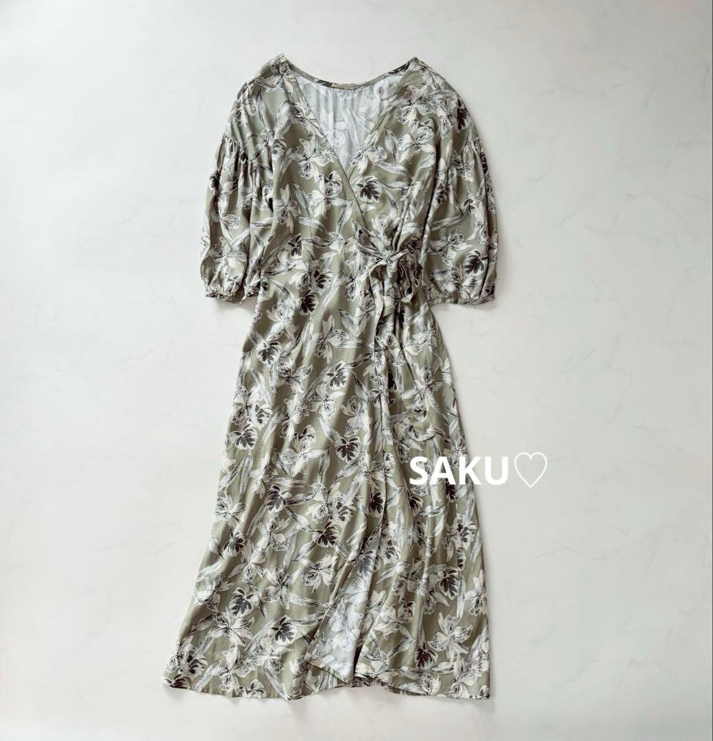 みほ様❣️37400円 L'Appartement フラワープリントラップドレス