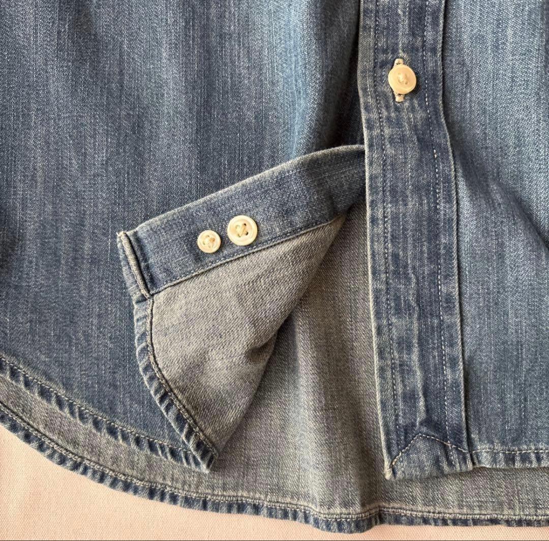 B417新品レディース可能RalphLaurenダンガリーシャツUSボーイズXL