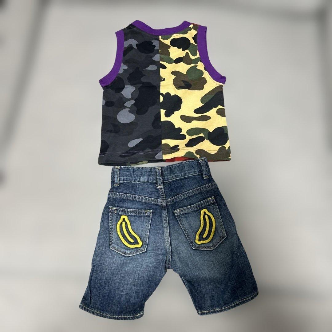 BAPE KIDS タンクトップ＆デニムショーツセット90cm正規品