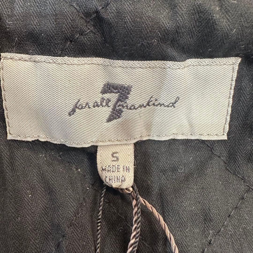 ＊7 for all mankind レザー フーディ S ブラック
