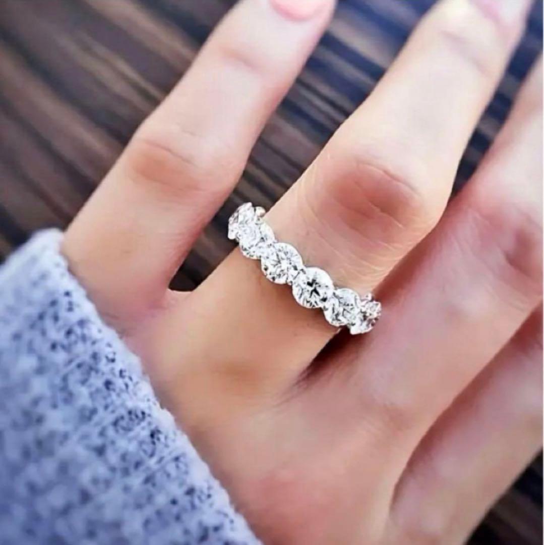 【新品】トータル7ct モアサナイト フルエタニティーリング 13号