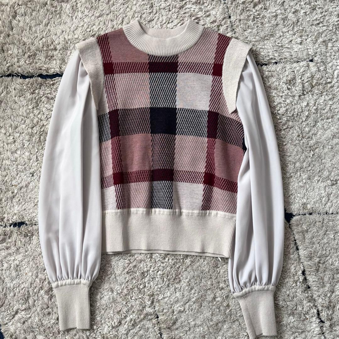 【極美品✨】ブルーレーベル　セットアップ　ワンピース　ロング　チェック　切替