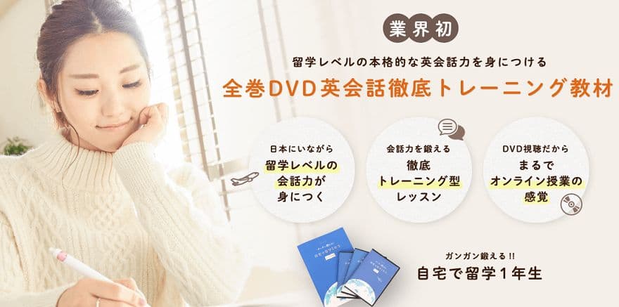 留学レベルの英会話力養成DVD 週1レッスン×1年間 （メールサポート2カ月分）