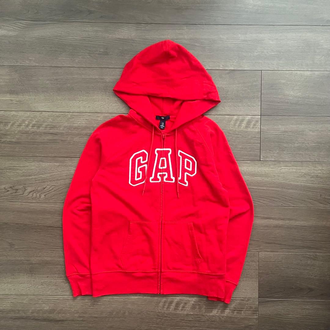 00s OLD GAP ジップフーディー パーカー y2k 平成 赤 M