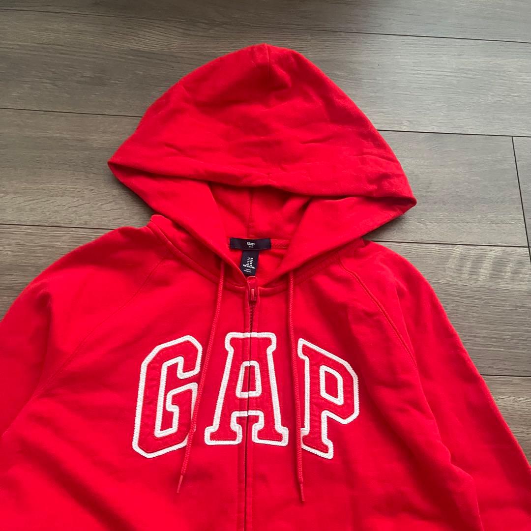 00s OLD GAP ジップフーディー パーカー y2k 平成 赤 M