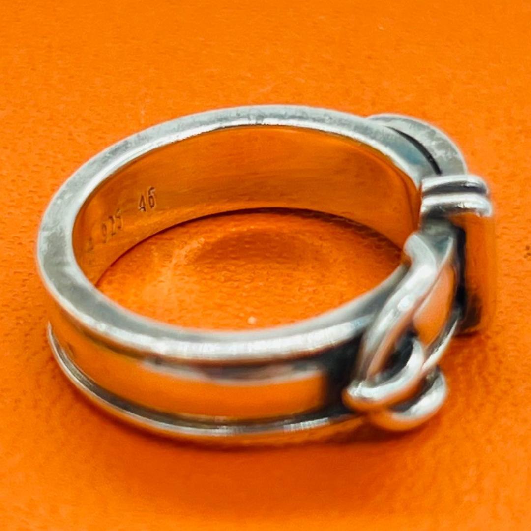 HERMES エルメス サンチュール　ベルト　モチーフ リング シルバー 925