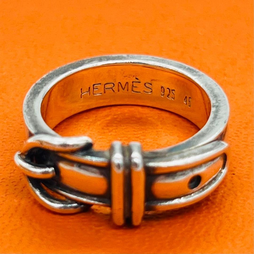 HERMES エルメス サンチュール　ベルト　モチーフ リング シルバー 925