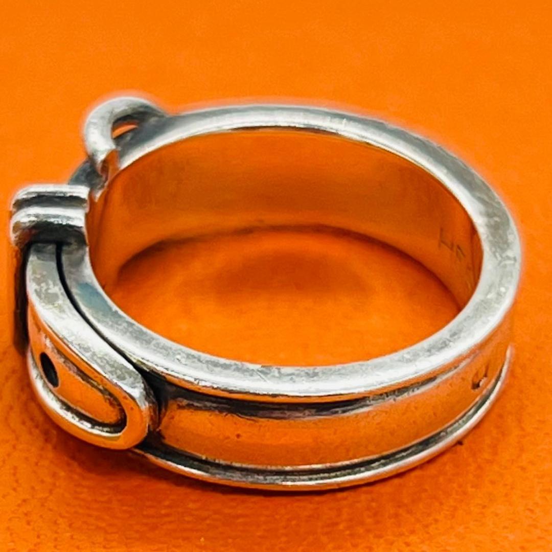 HERMES エルメス サンチュール　ベルト　モチーフ リング シルバー 925
