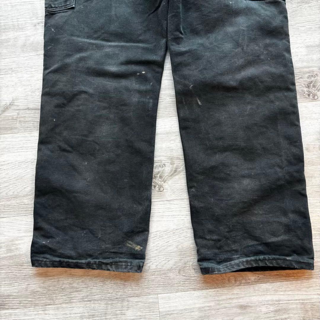 【USA製】Carhartt B01 BLKダブルニー33×30 ペンキ#607