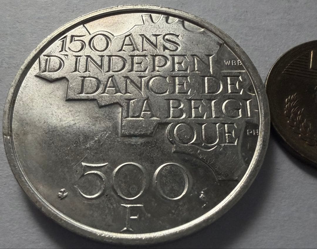 S*y様 1980年ベルギー 500フラン 銀貨
