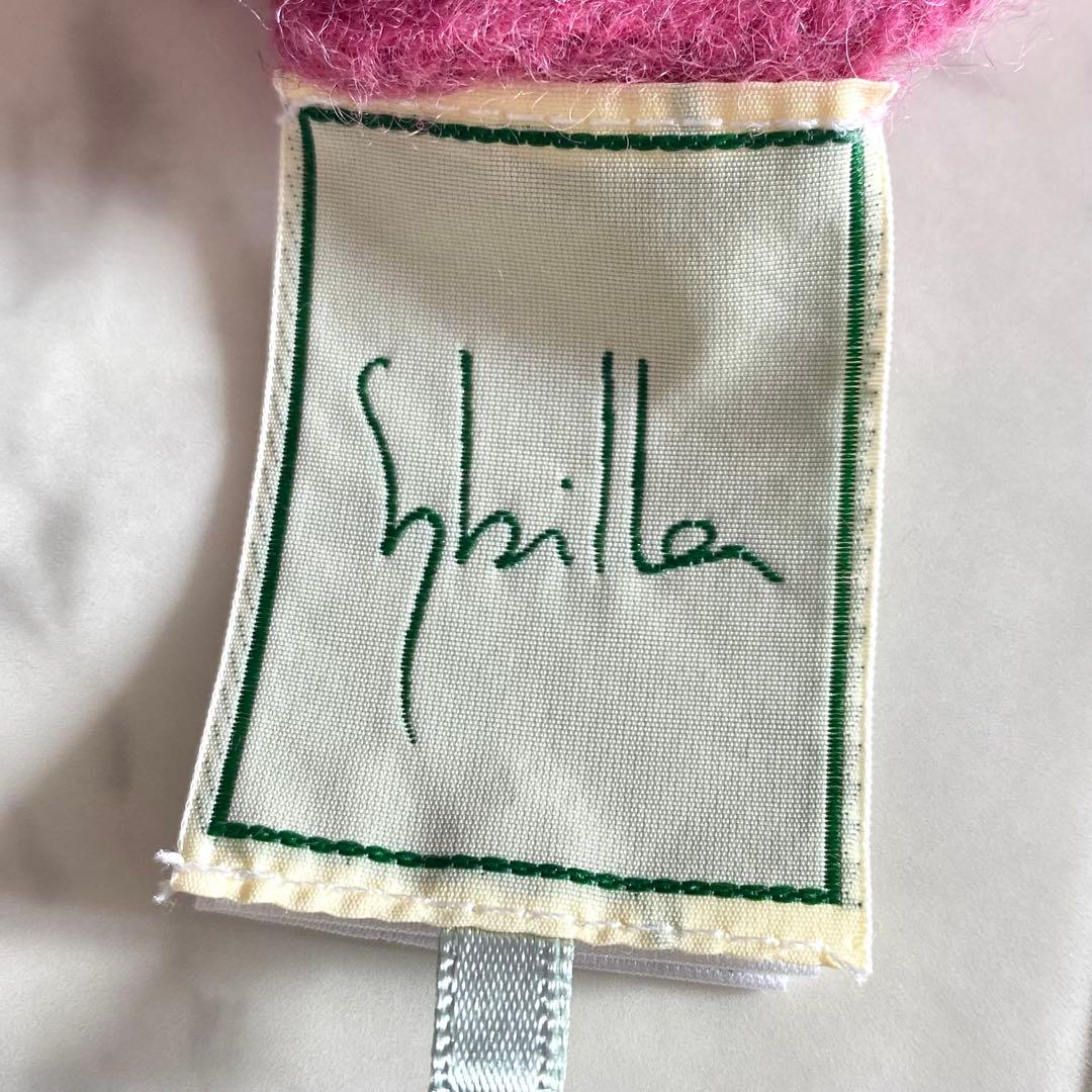 極美品 シビラ ヤクラクーンウール カシミヤ混ポンチョニット ケープ ピンク M