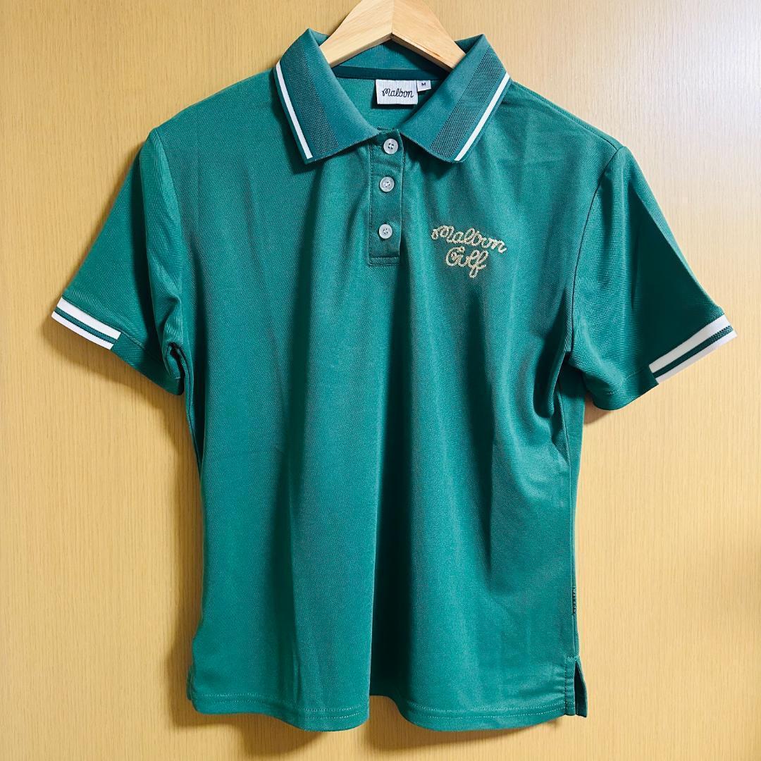 緑色M マルボンゴルフ ポロシャツ Malbon Golf レディース シャツ
