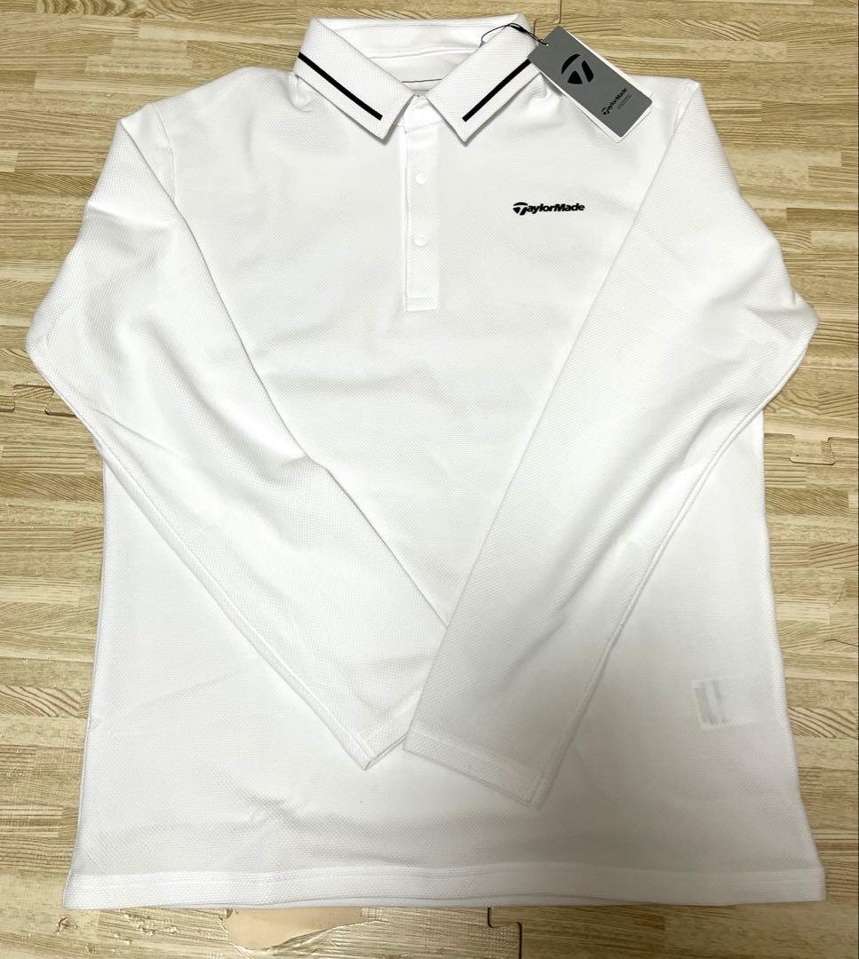 新品　TaylorMadeテーラーメイド　長袖ポロシャツ　ホワイト　ゴルフウェア