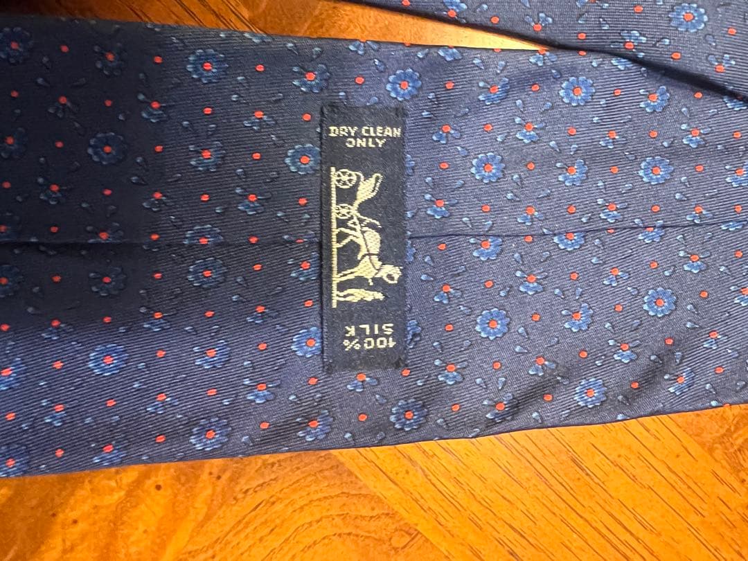 フ*ル様 HERMES ネクタイ ネイビー 花柄