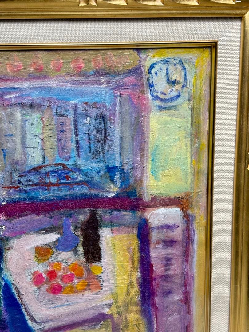 #油彩画 抽象静物画 額装作品