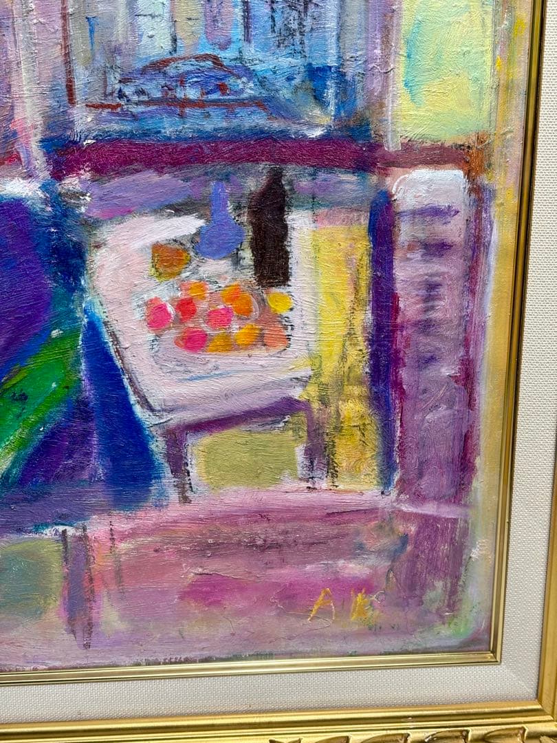 #油彩画 抽象静物画 額装作品