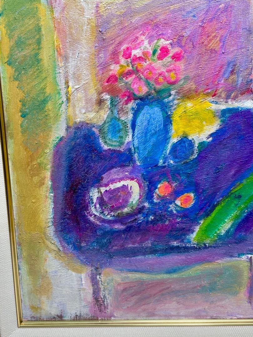 #油彩画 抽象静物画 額装作品