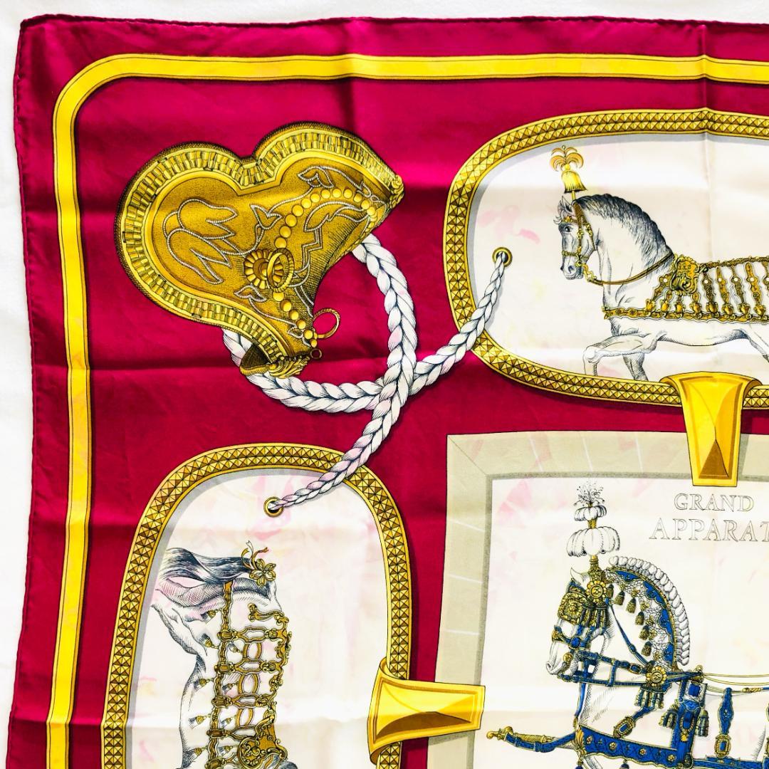 HERMES エルメス カレ90 盛装の⾺ GRAND APPARAT タグ付き