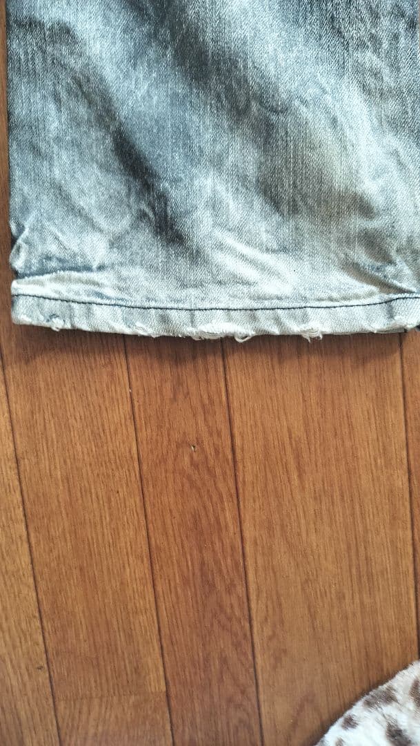 ウォッシュ加工 グレー スブーツカットジーンズ 44