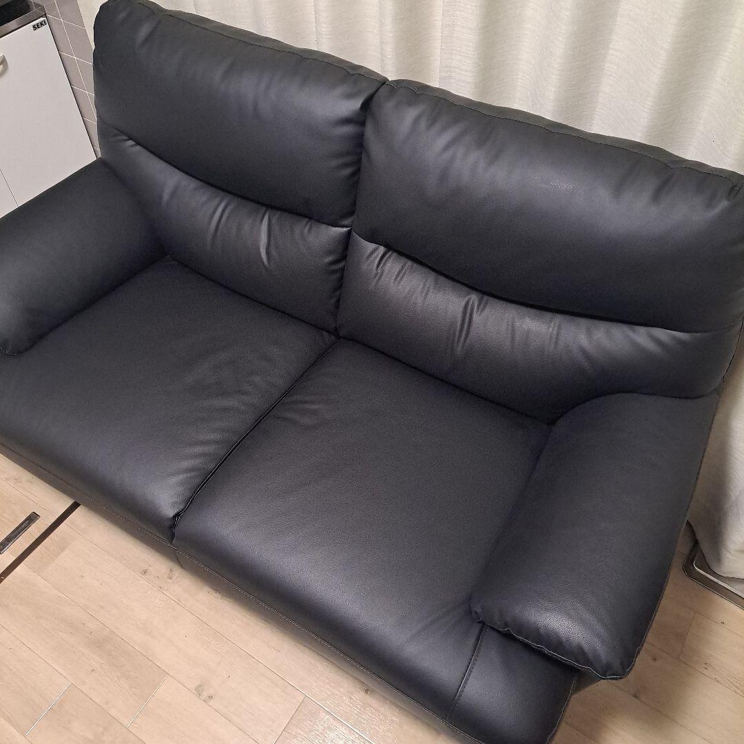 【良品】ニトリオリジナル2人掛けソファフェイクレザー合皮　Nシールド